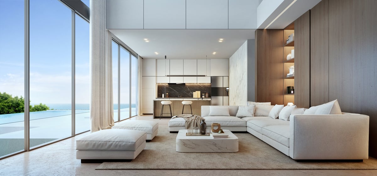 Living room luxury house in modern style