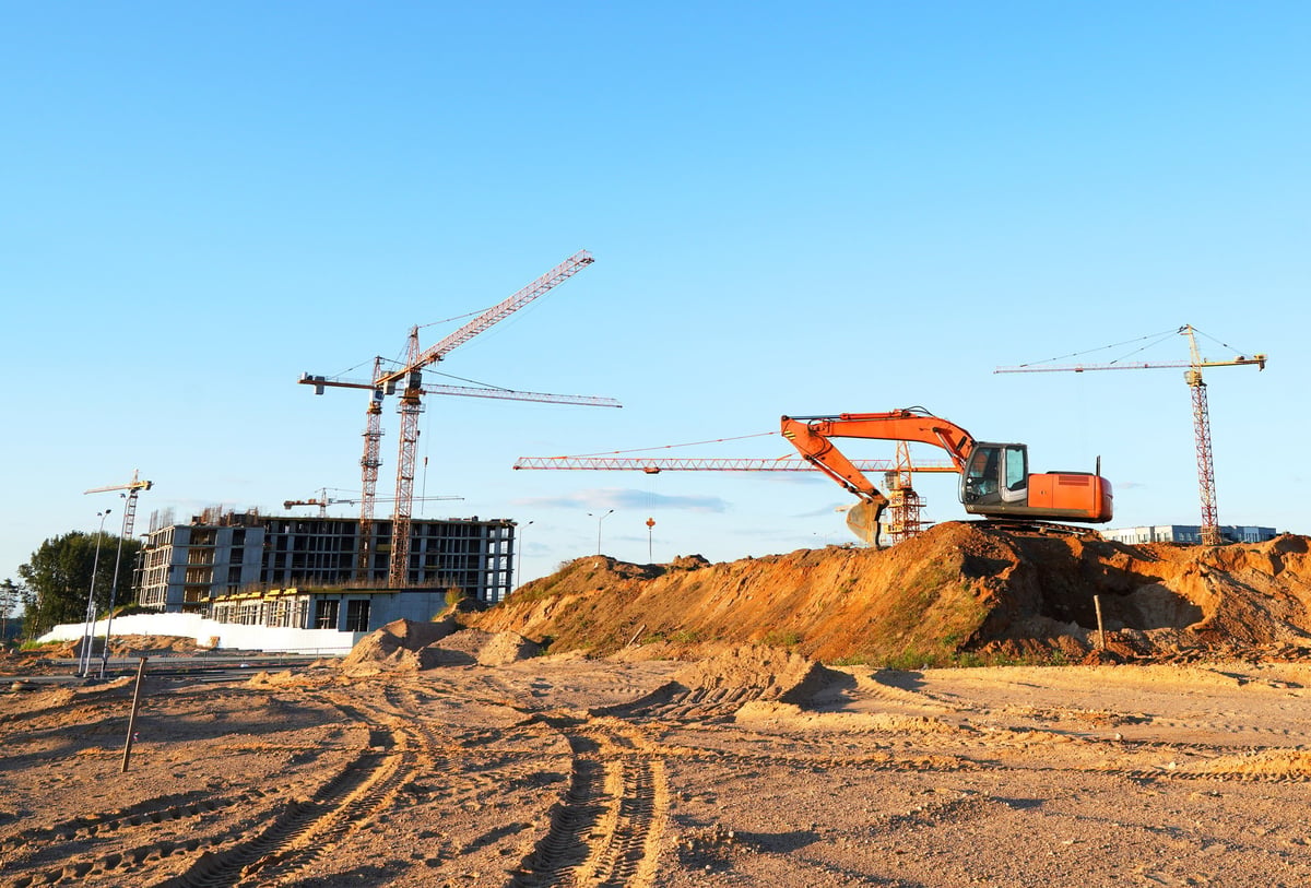 Construction site. Buildings under construction.